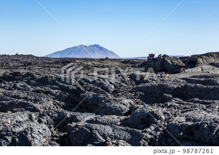 USA, Idaho, Arco, Lava flows at Craters of Moon National Monument 98787261