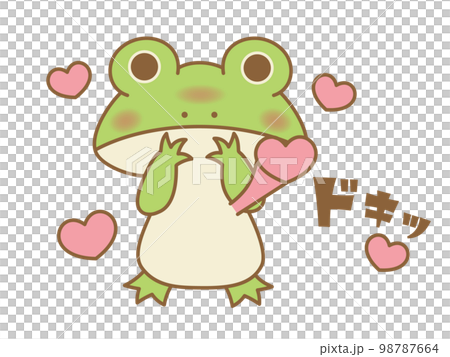 ドキッとときめくカエル　オノマトペ 98787664