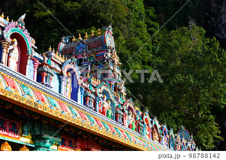 Colorful of Hindu temple in Batu Caves in Gombak, Selangor, Malaysia. Colorful of Hindu temple in Batu Caves in Gombak, Selangor, Malaysia. 98788142