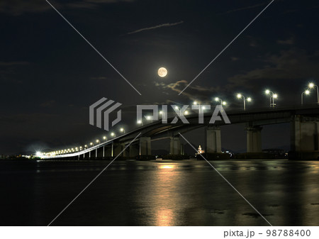 琵琶湖大橋　8月スタージョンムーン 98788400