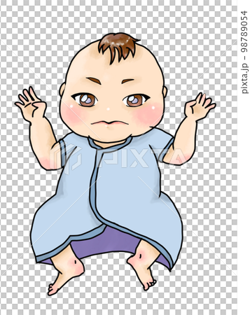 Baby lying in combi underwear 98789054