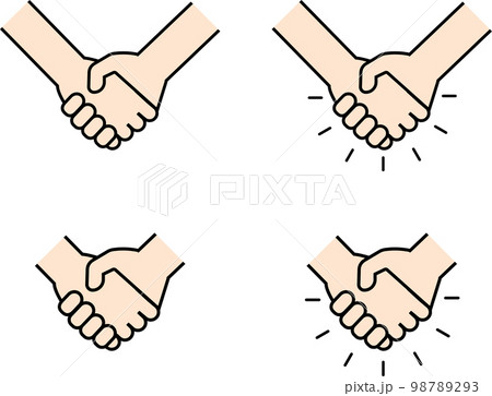 カラーの握手のアイコン 98789293