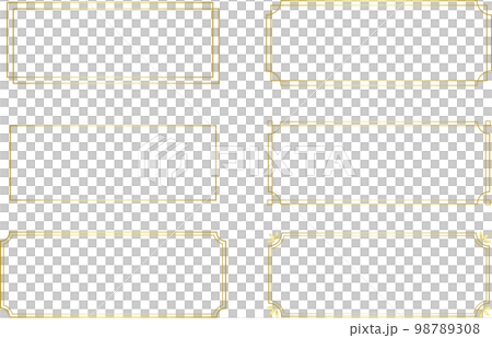 Horizontal simple gold frame set Horizontal simple gold frame set 98789308