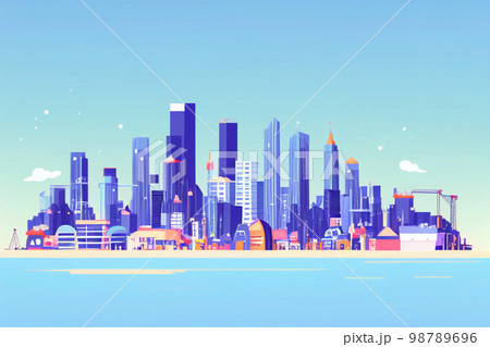 大都市の街並み　AI画像 98789696