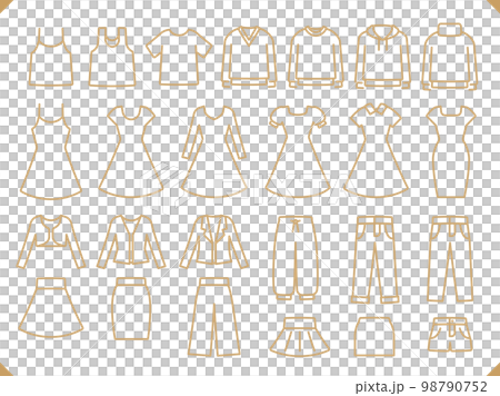 ファッションアイコン_画線ベージュ ファッションアイコン_画線ベージュ 98790752
