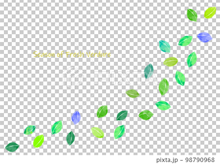 watercolor leaf line frame 98790968