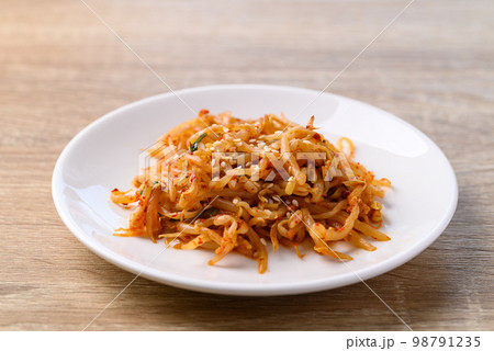 Spicy mung bean sprouts salad (Kongnamul Muchim), Korean food side dish 98791235