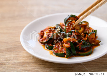 Kimchi cucumber ready to eating, Korean food side dish 98791241