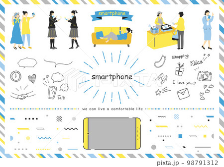 スマートフォンを楽しむ人達 98791312