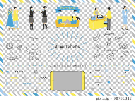 スマートフォンを楽しむ人達 98791312
