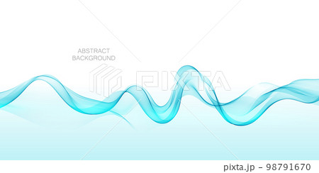 Blue wave flow on a white background. Abstract vector background. 98791670