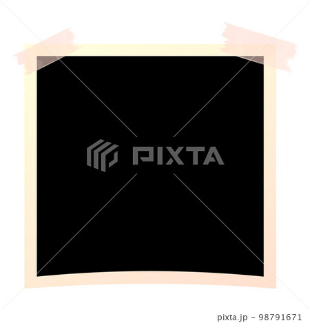 Frame photo paper empty in cartoon style for memories, scrapbook or decoration isolated on white background. 98791671