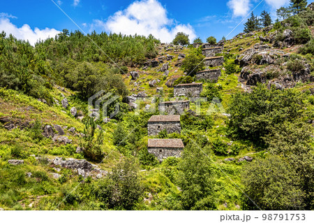 Folon and Picon water mills in Galicia, Spain, are a historical set of about 60 cascading mills 98791753