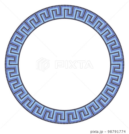 Ancient mosaic frame. Decorative antique stone ornament. Ancient mosaic frame. Decorative antique stone ornament. 98791774