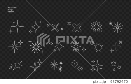 Glitter/light/sparkle icon/decoration/illustration vector set 98792470