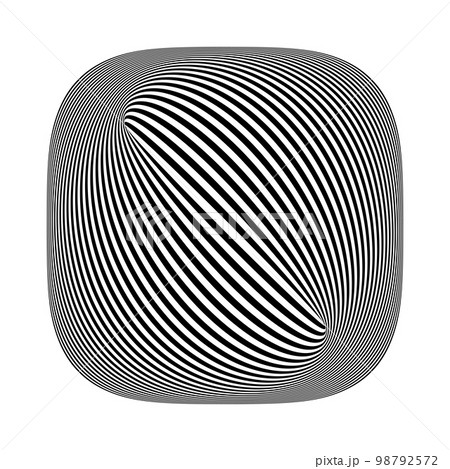 Abstract Op Art Lines Pattern with 3D Illusion Effect. 98792572