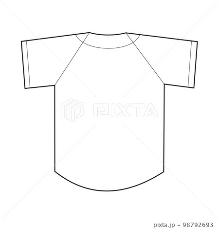 Baseball / white (plain) uniform (back side) - Stock Illustration  [98792693] - PIXTA