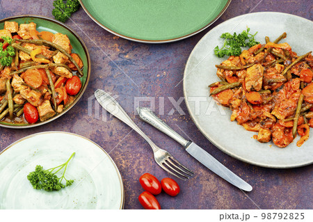 Ragout with meat and vegetables. Ragout with meat and vegetables. 98792825