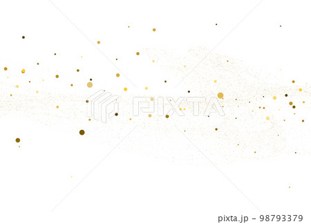 Gold dust, light gold glitter round confetti background. 98793379