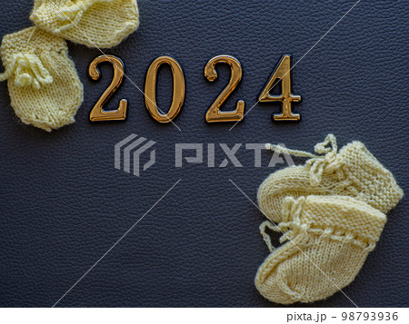 Small baby shoes with 2024 typography Small baby shoes with 2024 typography 98793936