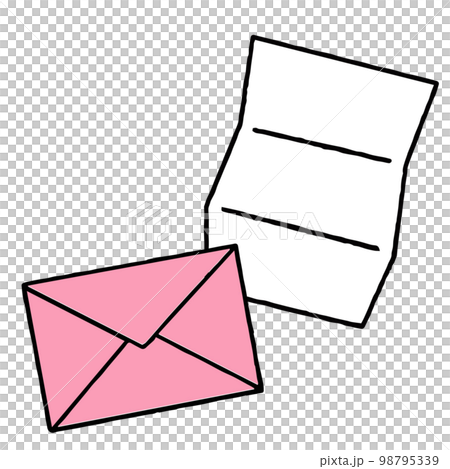 opened pink letter opened pink letter 98795339