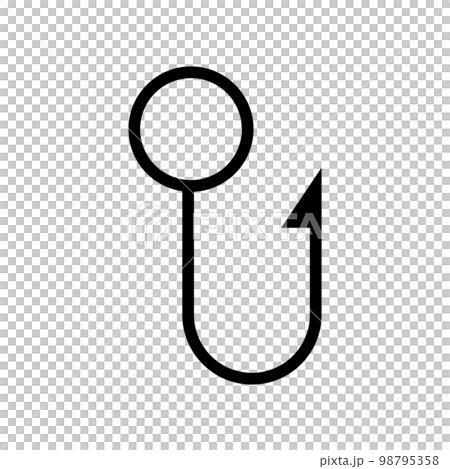 Bait Fishhook, Fishing Hook. Flat Vector Icon illustration. Simple