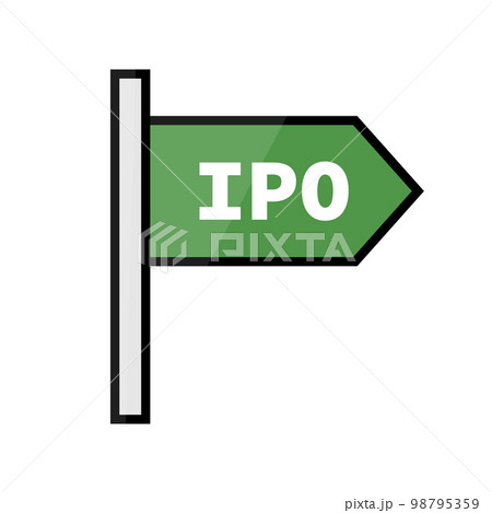 IPO。新規公開株式のアイコン。ベクター。 98795359