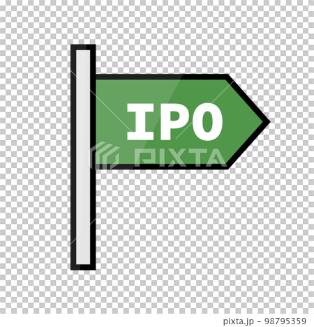 IPO。新規公開株式のアイコン。ベクター。 98795359