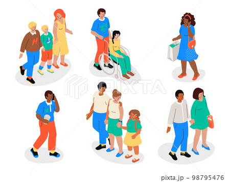 Groups of people - flat design style illustration set Groups of people - flat design style illustration set 98795476