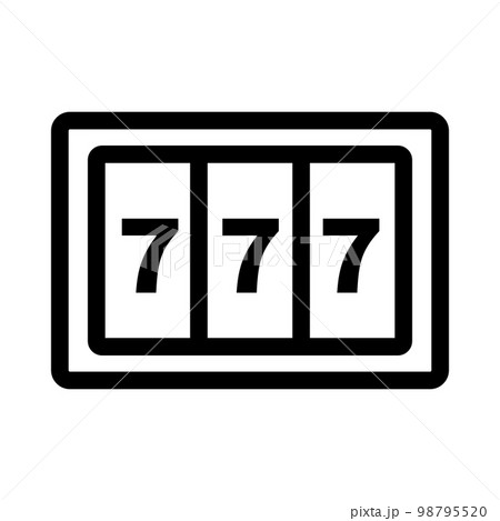 ラッキーセブンの777スロットマシンアイコン。ベクター。 98795520
