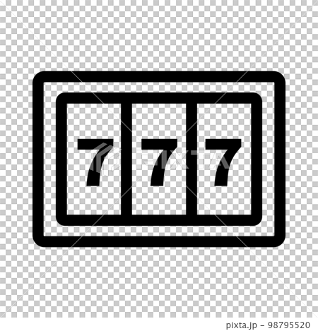 ラッキーセブンの777スロットマシンアイコン。ベクター。 98795520