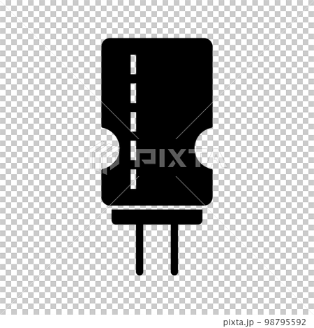 Capacitor silhouette icon. Electronic components and capacitors. Capacitor. vector. 98795592