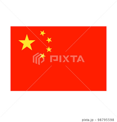 フラットデザインの中国国旗アイコン。ベクター。 98795598