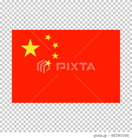 フラットデザインの中国国旗アイコン。ベクター。 98795598