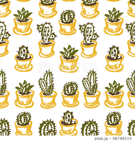 Seamless pattern. Children's drawings with wax crayons 98796514