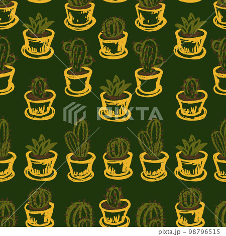 Seamless pattern. Children's drawings with wax crayons 98796515