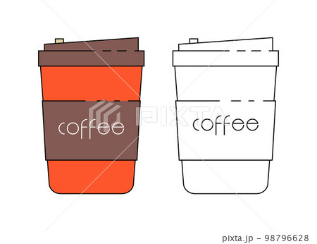 Paper cup. Cups for hot coffee and tea. Container drink for cafe, coffee or tea hot illustration Paper cup. Cups for hot coffee and tea. Container drink for cafe, coffee or tea hot illustration 98796628