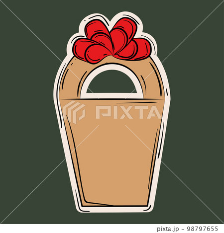 Isolated colored wrapped gift sketch icon Vector 98797655