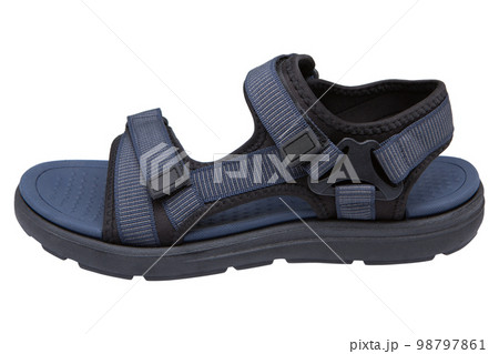 Men's blue sandals with straps, on a white background 98797861