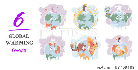 Climate change concept. Global warming design. Temperature rising animal extinction. Environment Day 98799488