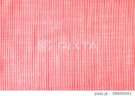 Natural red linen texture with striped pattern as background, wallpaper. Top view, flat lay 98800091