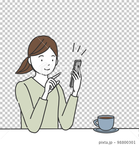 點擊智能手機的女人 98800301