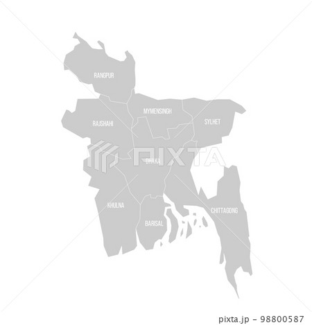 Bangladesh political map of administrative divisions 98800587