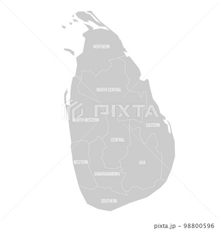 Sri Lanka political map of administrative divisions 98800596