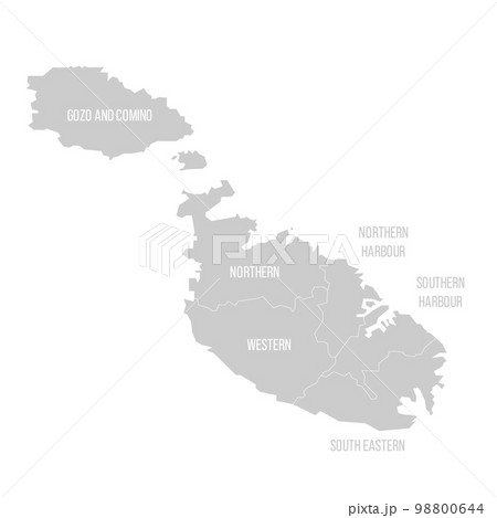 Malta political map of administrative divisions 98800644