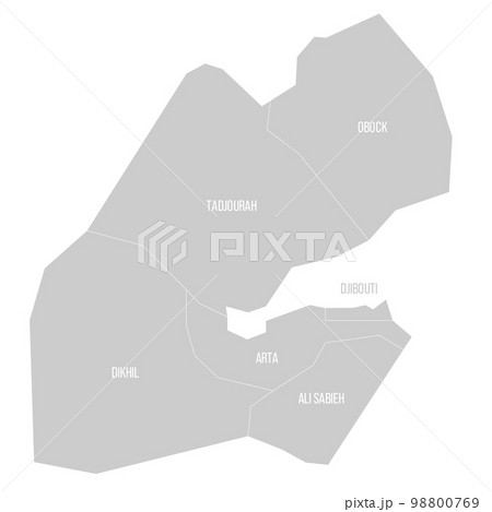 Djibouti political map of administrative divisions Djibouti political map of administrative divisions 98800769