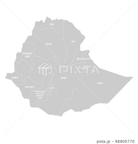 Ethiopia political map of administrative divisions 98800770