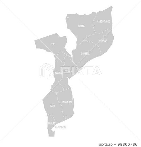Mozambique political map of administrative divisions Mozambique political map of administrative divisions 98800786