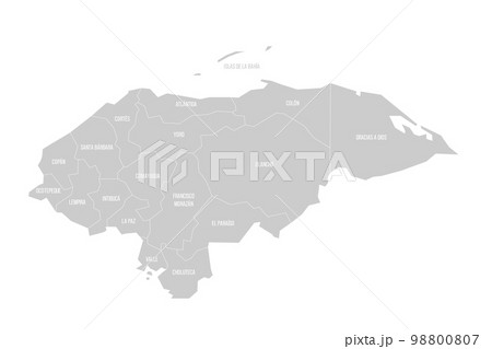 Honduras political map of administrative divisions 98800807