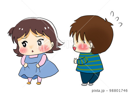 照れる幼児2人 98801746
